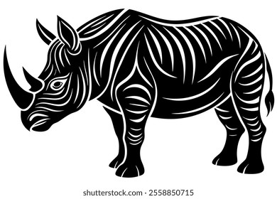 rhino silhouette vector art  illustration 