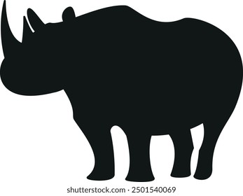 Rhino silhouette, rhino vector, rhino illustration