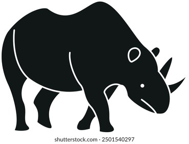 Rhino silhouette, rhino vector, rhino illustration