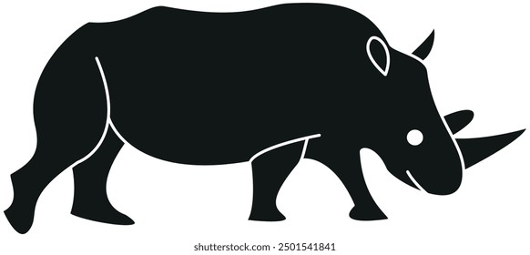 Rhino silhouette, rhino vector, rhino illustration