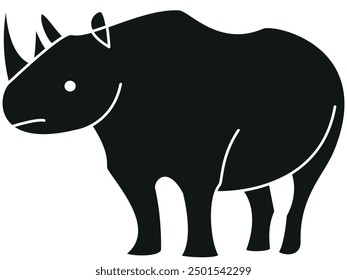 Rhino silhouette, rhino vector, rhino illustration