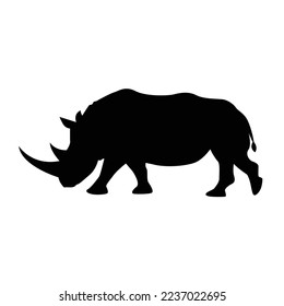 rhino silhouette vector illustration Flat logo icon design Clipart