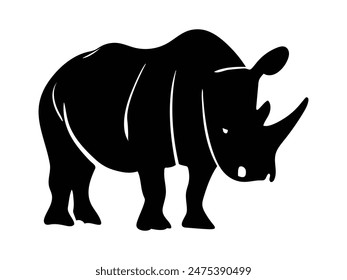 Rhino silhouette vector Illustration. Rhino Icon