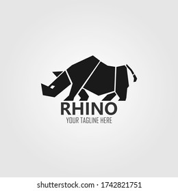 Rhino silhouette vector illustration symbol for logo, template, icon and other.	