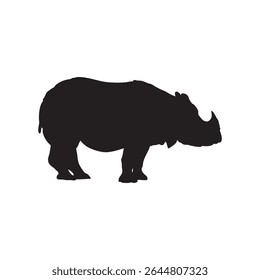Ilustrações de vetor de silhueta Rhino isoladas no fundo branco