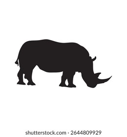 Ilustrações de vetor de silhueta Rhino isoladas no fundo branco