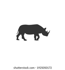 Rhino silhouette vector on a white background