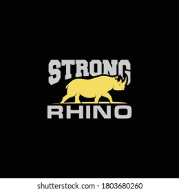 Rhino Silhoutte. Black Rhino. Rhino Logo Template. Strong Logo. Wildlife Logo Template