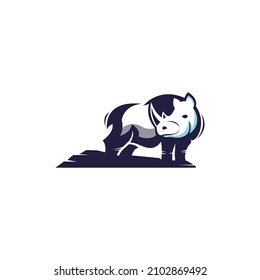 Rhino simple logo vector and illustration