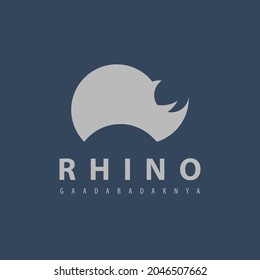 rhino simple logo vector silhouette 