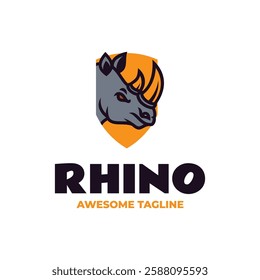 Rhino Simple Mascot Logo Template