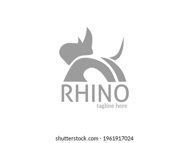 Rhino simple modern logo icon symbol mascot for Brand, company, Business, app, background and wallpaper. 