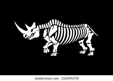 Rhino Skeleton Simple Cartoon Design