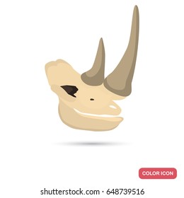 Rhino skull color flat icon for web and mobile design
