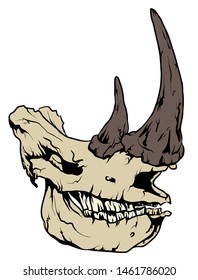 Rhino skull in vector graphic