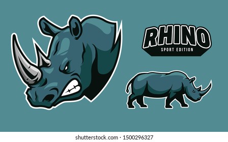 rhino sport icon on vector art