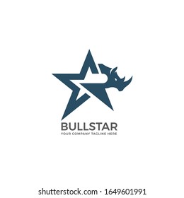 Rhino star template logo vector