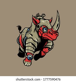 Rhino Steampunk Logo, Vektorgrafik