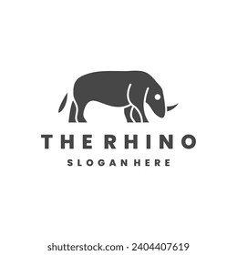Rhino style logo icon design template flat vector