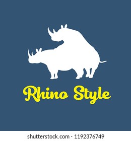 Rhino Style.  For printing on T-shirt and other accessories. Isolated vector Illustration.  EPS 10