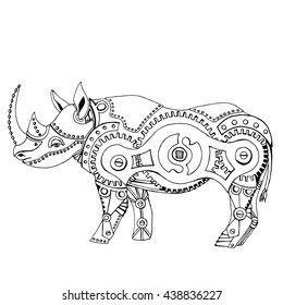 Rhino - Stylized fantasy patterned Rhinoceros.