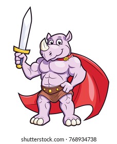 Rhino with a sword