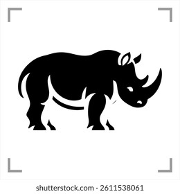Rhino Symbol Icon Animal Pictogram Full-body Side View Simple And Minimalist
