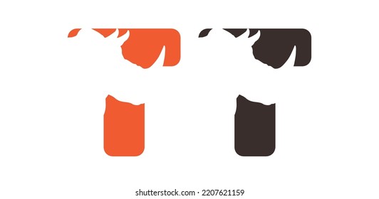 Rhino T Logo Vector Icon Symbol Template. Rhino Vector Illustration. T Rhino Vector