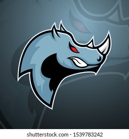 Rhino team e sports mascot logo vector template