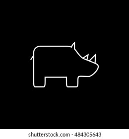 Rhino thin line icon design. zoo animal vector illustration