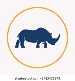 Rhino trendy icon elegant art colorful vector abstract background design