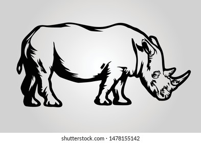 RHINO VECTOR ART HAND MADE DRAWING