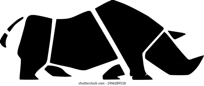 rhino in vector art style