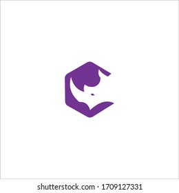 Plantilla de logotipo de diseño del vector rino