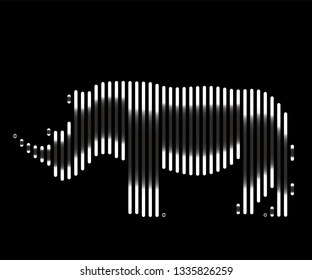 Rhino vector icon. Animal symbol- Vectorgrafik. Vector line image isolated. African animal.