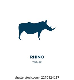 rhino vector icon. rhino, animal, wild filled icons from flat wildlife concept. Isolated black glyph icon, vector illustration symbol element for web design and mobile apps