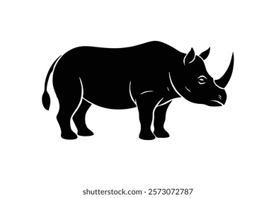 rhino vector icon black silhouette