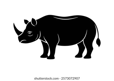 rhino vector icon black silhouette of animal