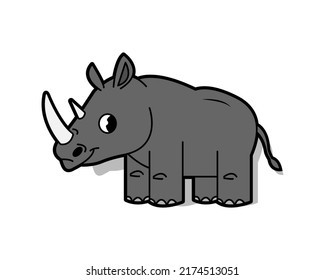 Rhino vector icon illustration design template on white background