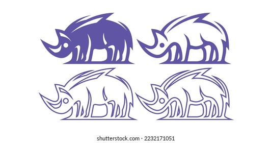 Rhino Vector Icon Symbol Template. Rhino Logo Vector Illustration