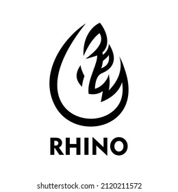 Rhino Vector Illustrated, on white background Design element for logo, poster, card, banner, emblem, t shirt. Vector illustration.