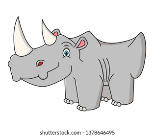 Сartoon rhino vector illustration
