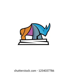 Rhino vector illustration full color