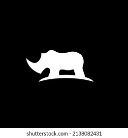 Rhino vector illustration for icon, symbol or logo. rhino flat logo