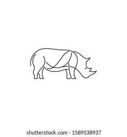 rhino vector illustration line art silhouette