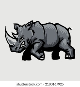 Rhino vector illustration on white background.
