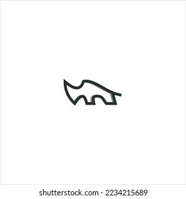 Rhino vector illustration of a silhouette isolated white background. Rhinoceros logo inspiration. 