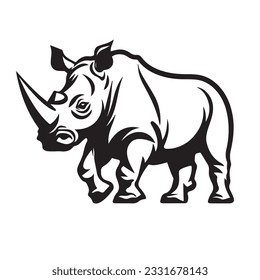 rhino vector illustration simple outline drawing