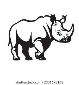 rhino vector illustration simple outline drawing