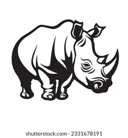 rhino vector illustration simple outline drawing